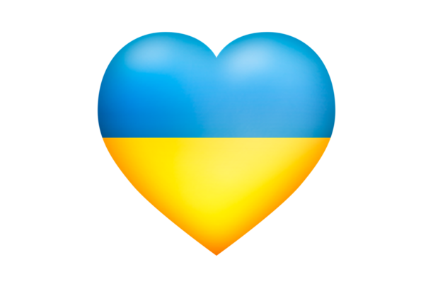 Ukraine Flagge in Herzform
